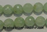 CPR54 15.5 inches 12mm faceted round natural prehnite beads