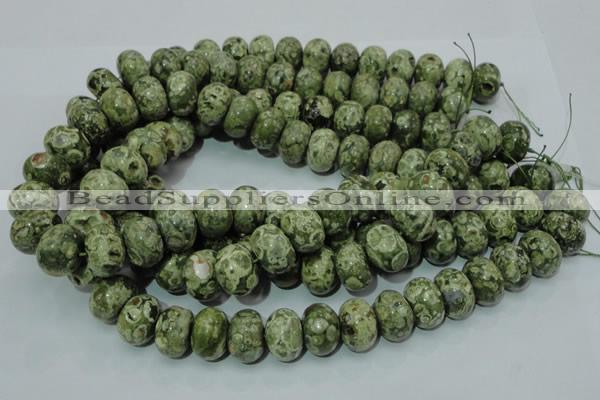 CPS03 15.5 inches 13*18mm rondelle green peacock stone beads wholesale