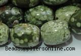 CPS16 15.5 inches 16*20mm egg-shaped green peacock stone beads