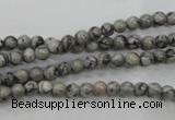 CPT101 15.5 inches 4mm round grey picture jasper beads