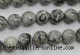 CPT104 15.5 inches 10mm round grey picture jasper beads