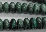 CPT200 15.5 inches 8*14mm rondelle green picture jasper beads