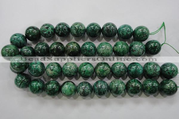 CPT211 15.5 inches 20mm round green picture jasper beads