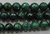 CPT215 15.5 inches 10mm faceted round green picture jasper beads