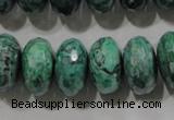 CPT226 15.5 inches 10*18mm faceted rondelle green picture jasper beads