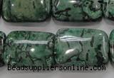 CPT250 15.5 inches 18*25mm rectangle green picture jasper beads