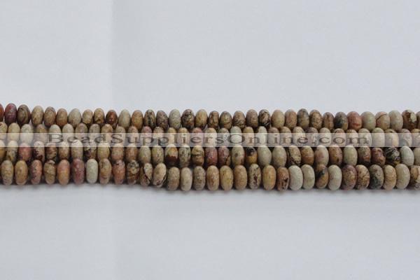 CPT271 15.5 inches 6*10mm rondelle picture jasper beads wholesale