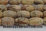 CPT272 15.5 inches 8*12mm rice picture jasper beads wholesale