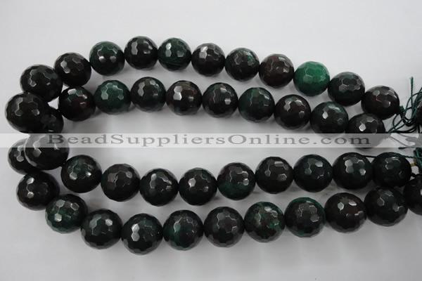 CPT407 15.5 inches 18mm faceted round green picture jasper beads