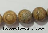 CPT458 15.5 inches 20mm round picture jasper beads wholesale