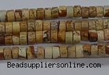 CPT461 15.5 inches 2*4mm heishi picture jasper beads wholesale