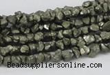 CPY01 16 inches 6mm nugget pyrite gemstone chip beads wholesale