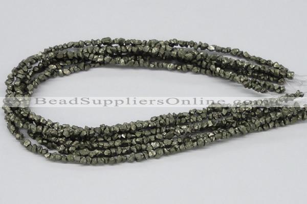 CPY01 16 inches 6mm nugget pyrite gemstone chip beads wholesale