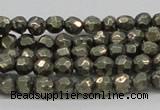 CPY04 16 inches 6mm faceted round pyrite gemstone beads wholesale