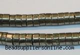 CPY116 15.5 inches 4*8mm heishi pyrite gemstone beads wholesale