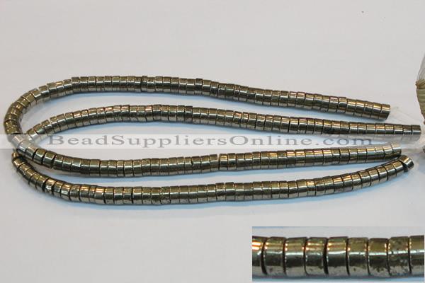 CPY116 15.5 inches 4*8mm heishi pyrite gemstone beads wholesale