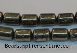 CPY122 15.5 inches 8*12mm tube pyrite gemstone beads wholesale