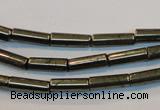 CPY126 15.5 inches 4*13mm tube pyrite gemstone beads wholesale