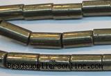 CPY129 15.5 inches 8*16mm tube pyrite gemstone beads wholesale