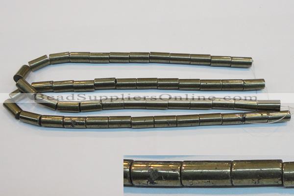 CPY129 15.5 inches 8*16mm tube pyrite gemstone beads wholesale