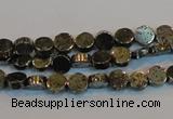 CPY150 15.5 inches 6mm coin pyrite gemstone beads wholesale