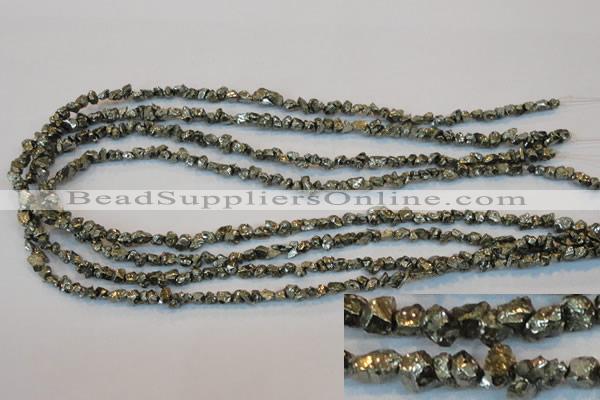 CPY168 15.5 inches 4*5mm nuggets pyrite gemstone beads wholesale