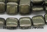 CPY22 16 inches 12*12mm square pyrite gemstone beads wholesale