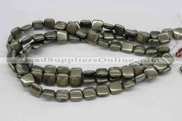 CPY22 16 inches 12*12mm square pyrite gemstone beads wholesale