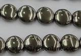 CPY222 15.5 inches 12mm flat round pyrite gemstone beads wholesale