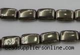 CPY240 15.5 inches 8*12mm rectangle pyrite gemstone beads wholesale