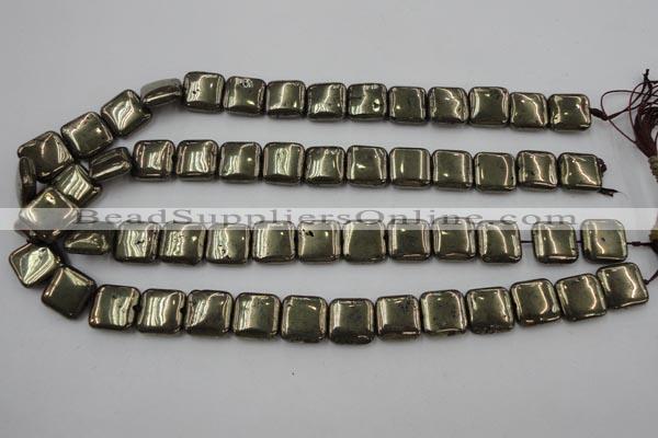 CPY252 15.5 inches 14*14mm square pyrite gemstone beads wholesale