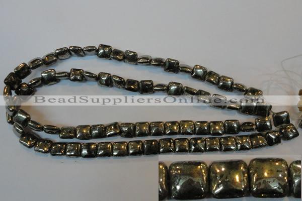 CPY316 15.5 inches 10*10mm square pyrite gemstone beads wholesale