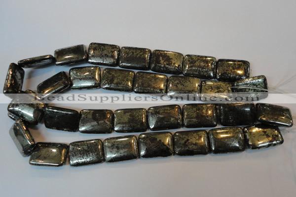 CPY325 15.5 inches 18*25mm rectangle pyrite gemstone beads wholesale