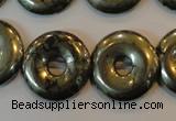 CPY340 15.5 inches 20mm donut pyrite gemstone beads wholesale