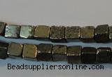 CPY350 15.5 inches 4*4mm cube pyrite gemstone beads wholesale