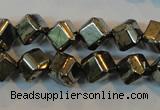 CPY361 15.5 inches 6*6mm faceted cube pyrite gemstone beads