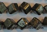 CPY364 15.5 inches 12*12mm faceted cube pyrite gemstone beads