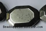 CPY370 15.5 inches 25*35mm octagonal pyrite gemstone beads wholesale