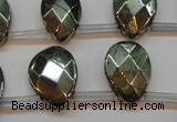 CPY376 Top drilled 15*20mm briolette pyrite gemstone beads