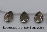 CPY377 Top drilled 10*14mm briolette pyrite gemstone beads