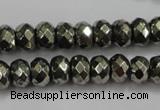 CPY39 16 inches 3*6mm faceted rondelle pyrite gemstone beads wholesale