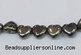 CPY390 Top drilled 8*8mm heart pyrite gemstone beads