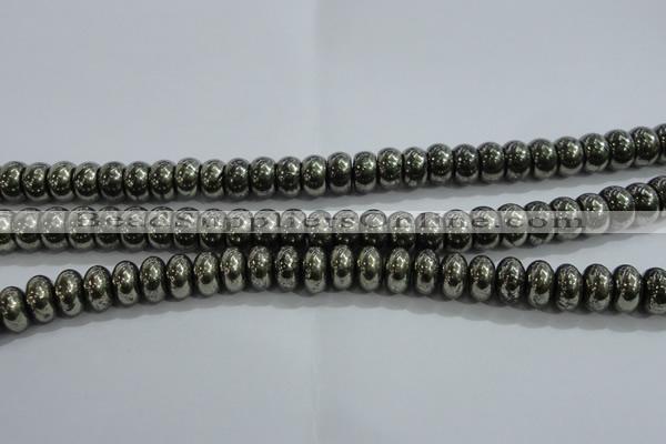 CPY423 15.5 inches 5*8mm rondelle pyrite gemstone beads