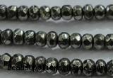 CPY426 15.5 inches 2*3mm faceted rondelle pyrite gemstone beads