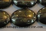 CPY43 16 inches 22*30mm oval pyrite gemstone beads wholesale