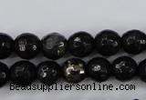 CPY501 15.5 inches 6mm faceted round natural chalcopyrite beads