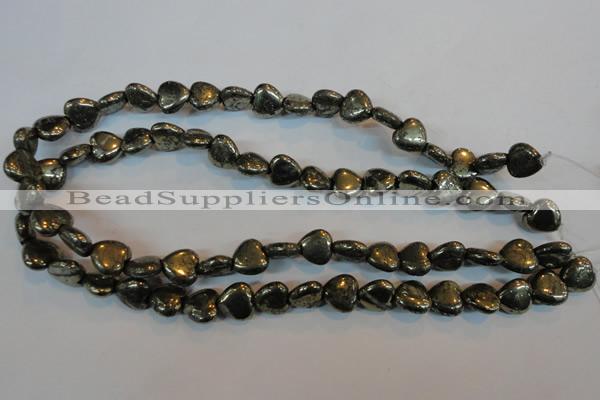 CPY52 16 inches 12*12mm heart pyrite gemstone beads wholesale