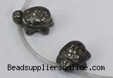 CPY558 Top drilled 13*18mm tortoise pyrite gemstone beads