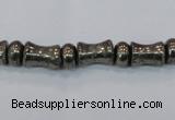 CPY590 15.5 inches 5*8mm - 8*11mm bone & rondelle pyrite beads