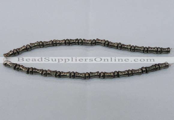 CPY590 15.5 inches 5*8mm - 8*11mm bone & rondelle pyrite beads